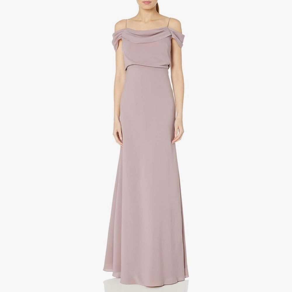 Jenny Yoo Women's Sabine Draped Off The Shoulder Crepe Gown - Size 8